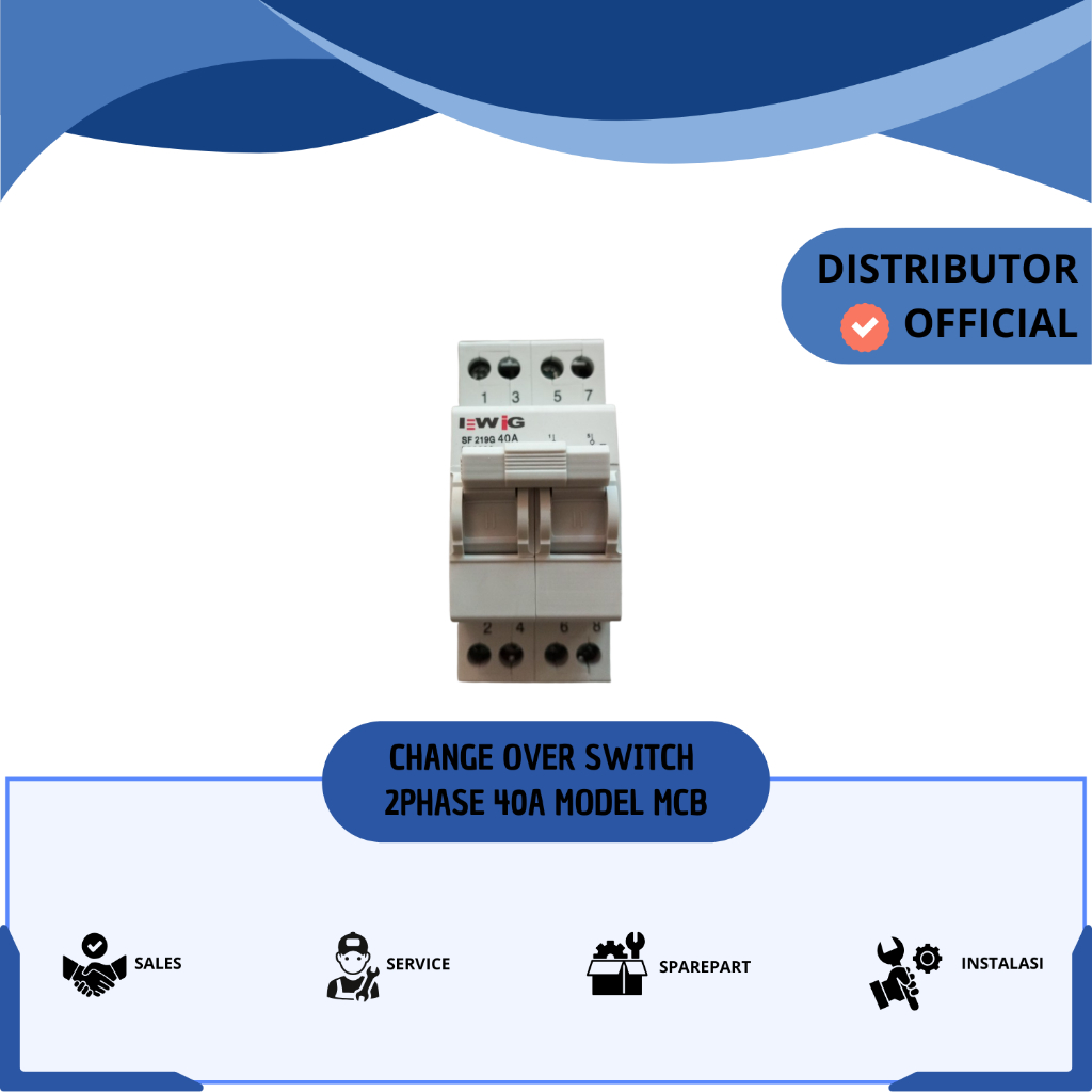 CHANGE OVER SWITCH OHM SAKLAR EWIG DIN RAIL 2PHASE 40A MODEL MCB