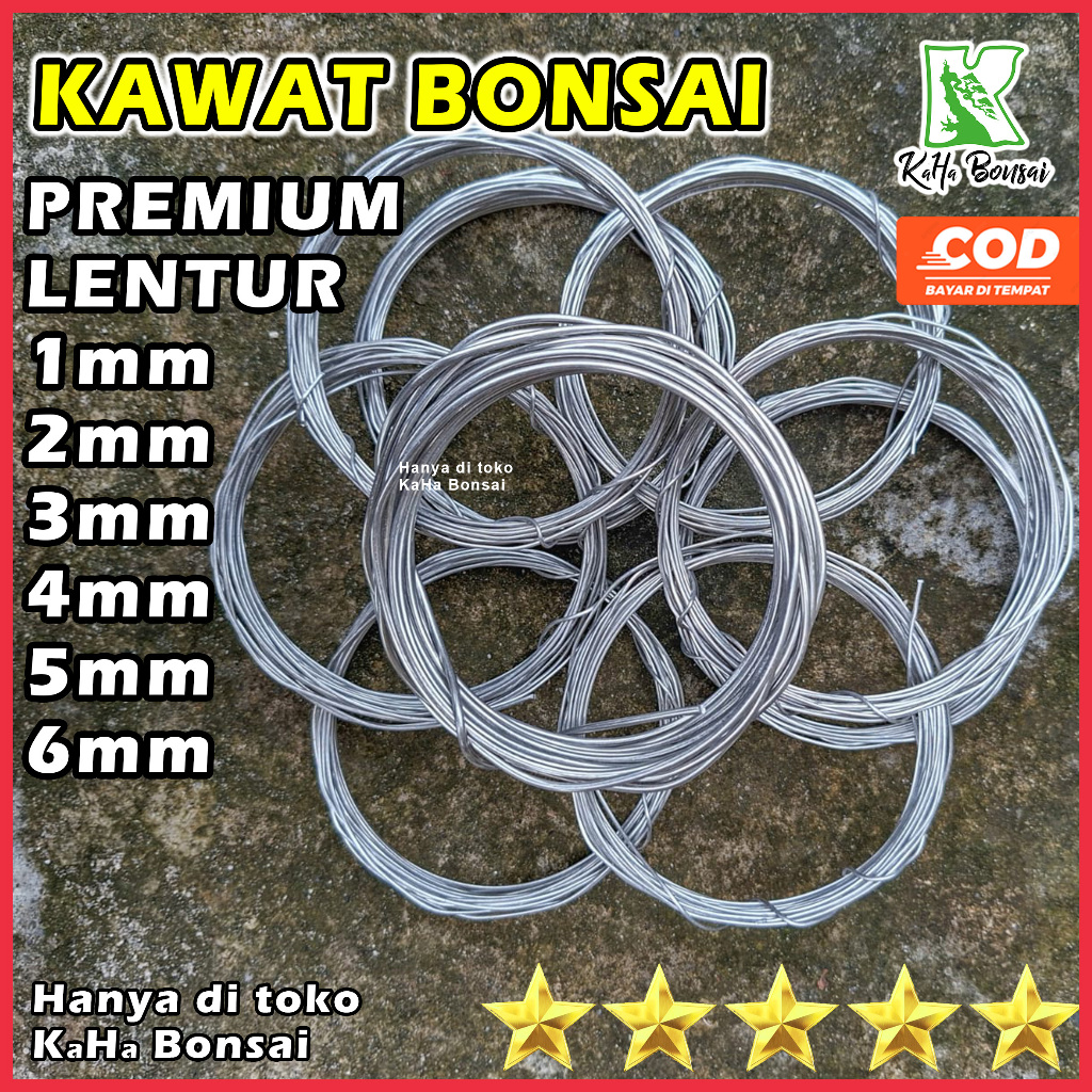 Per 5 Meter Kawat Bonsai Silver Kawat Bonsai Kawat Bonsai Meteran Kawat Bonsai 1mm Kawat Bonsai 2mm 