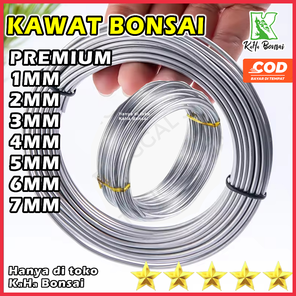 Kawat Bonsai 1mm Kawat Bonsai 2mm Kawat Bonsai Silver Kawat Bonsai Kawat Bonsai Meteran Per 5 Meter 