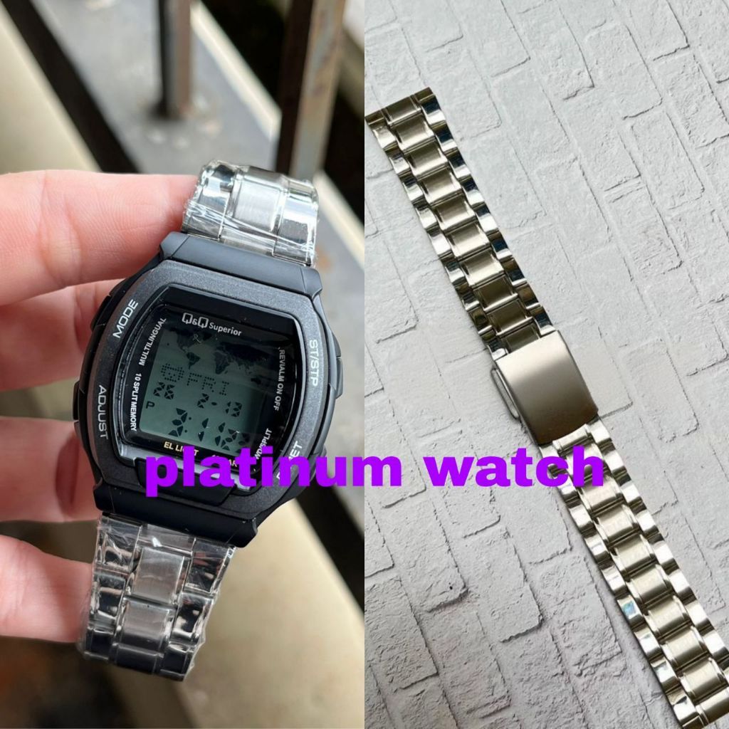 STRAP TALI RANTAI STAINLESS Q&Q DATABANK SUPERIOR MMW-3 MMW3 MMW3P MMW3P101Y STRAP QQ QNQ STAINLESS 