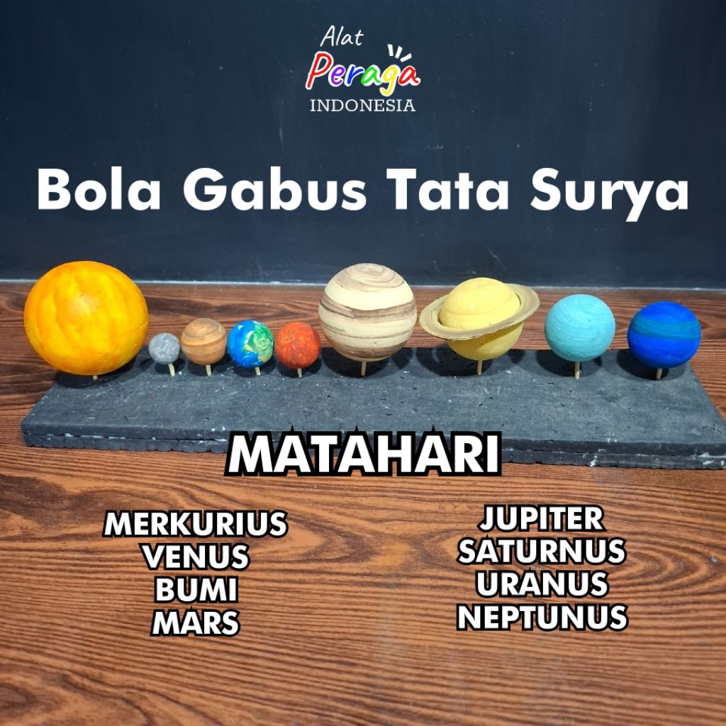Bola Planet Tata Surya dari Styrofoam Alat Peraga Sistem Tata Surya