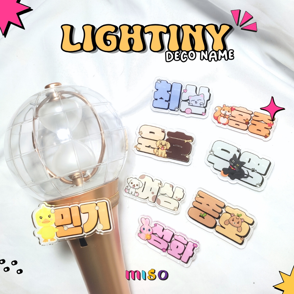 LIGHTINY ATINY ATEEZ LIGHTSTICK Deco / Name tag aklirik lightstick / ATEEZ Lightstick / Hiasan Light