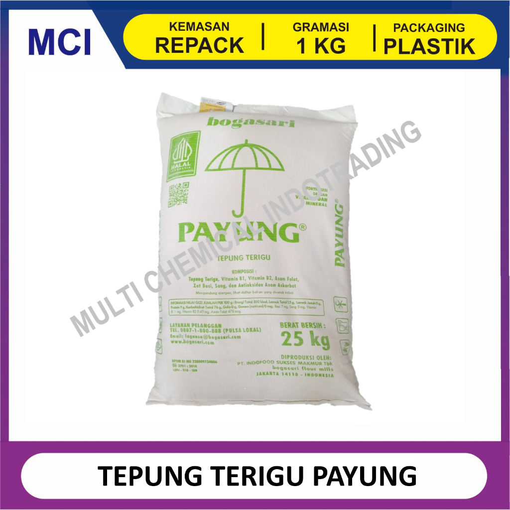 TERIGU PAYUNG - REPACK 1 KG / TEPUNG TERIGU PAYUNG BOGASARI