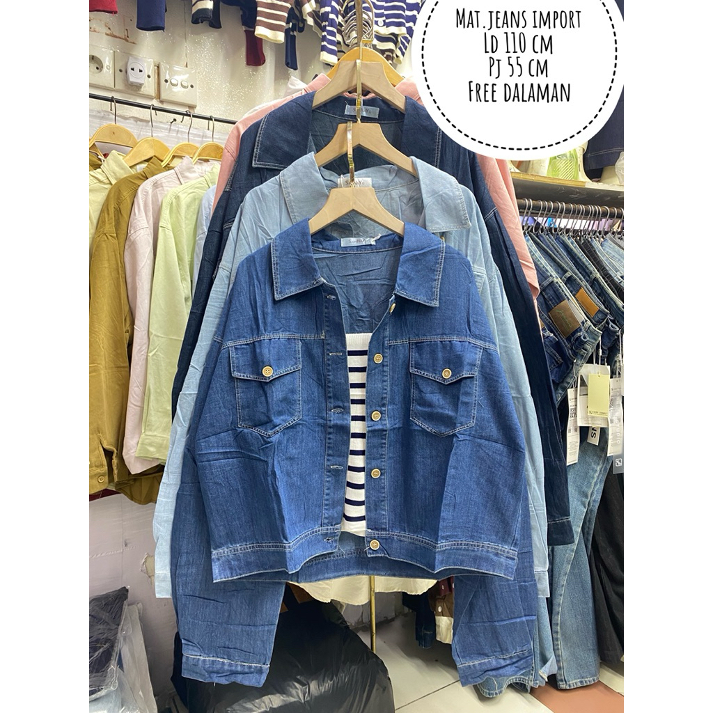 kemeja jeans import wanita