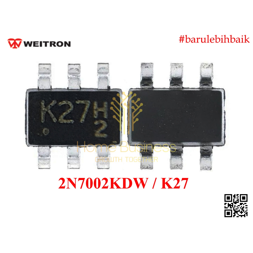 IC MOSFET 2N7002KDW 2N7002 KDW 2N7002KD N7002 Dual N-Channel NChannel N-Ch Nch 60V Marking K27 Origi