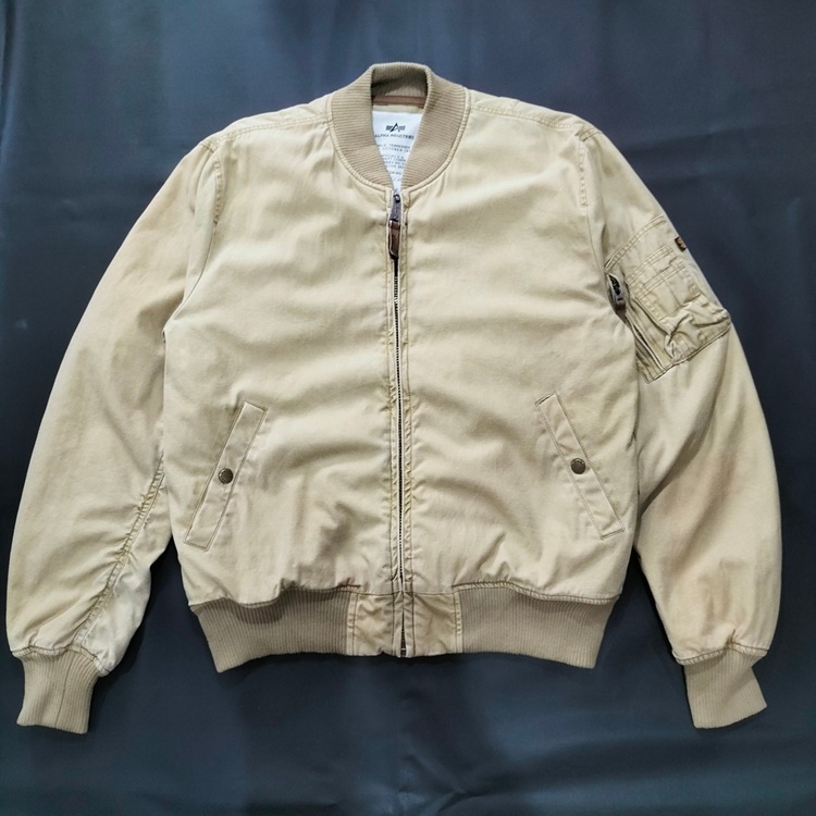 Vintage ALPHA INDUSTRIES Jacket Flyer's MA-1 CN size L brown khaki