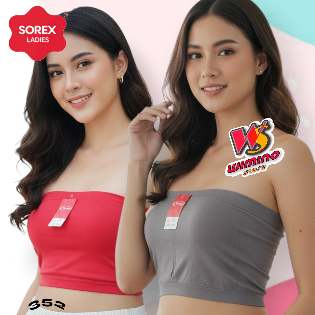 W352 Sorex Kemben Crop Top Atasan Wanita Tanpa Tali All Size Multi Color