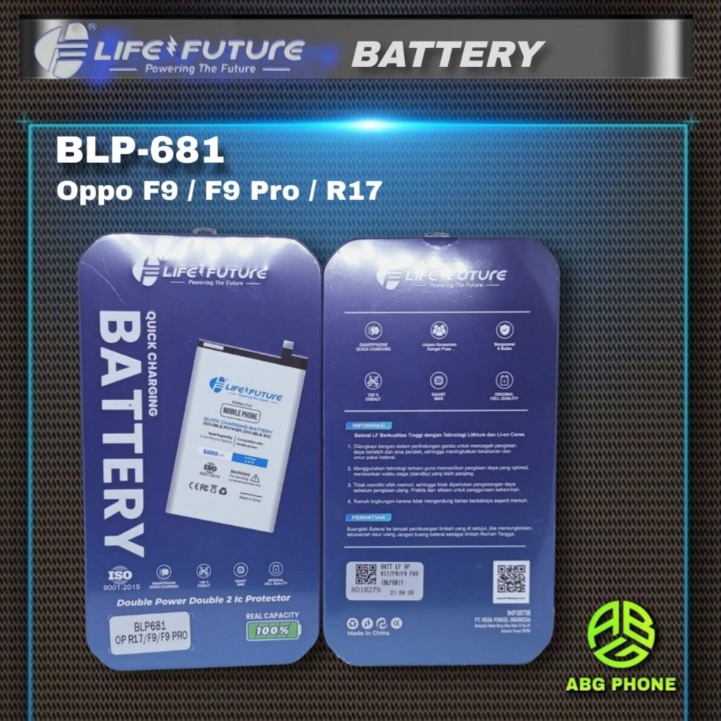 BATERAI OPPO F9/F9 PRO/BLP681 DOUBLE POWER