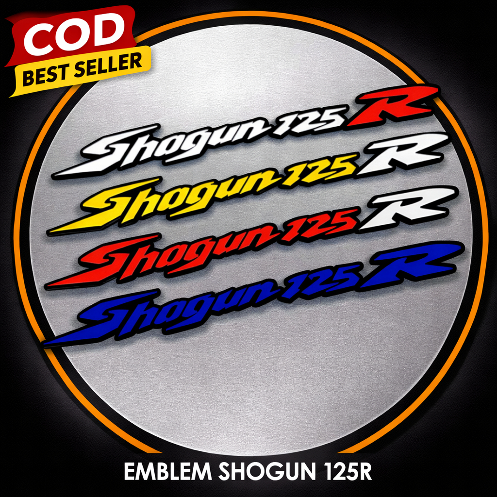 Emblem Akrilik Motor GTR Emblem Shogun 125 R 2 PCS Timbul 3D Logo Aksesoris Motor Suzuki Shogun CP