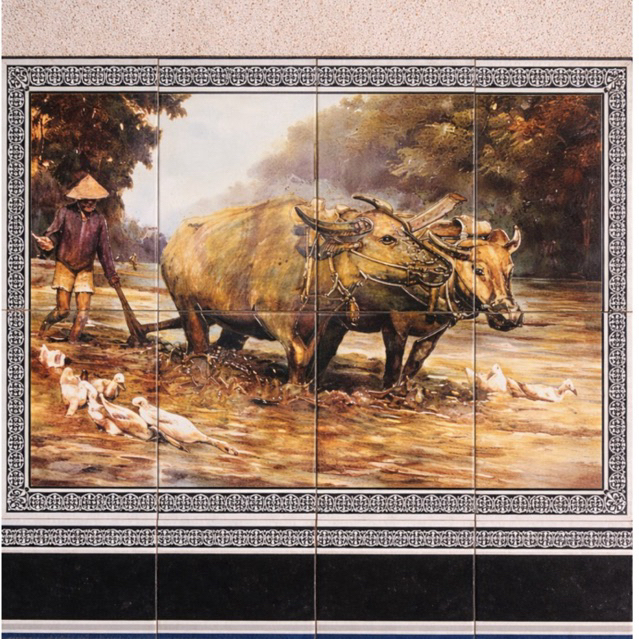 Keramik gambar karapan sapi 8x20x25 (8 keramik uk 20x25cm)