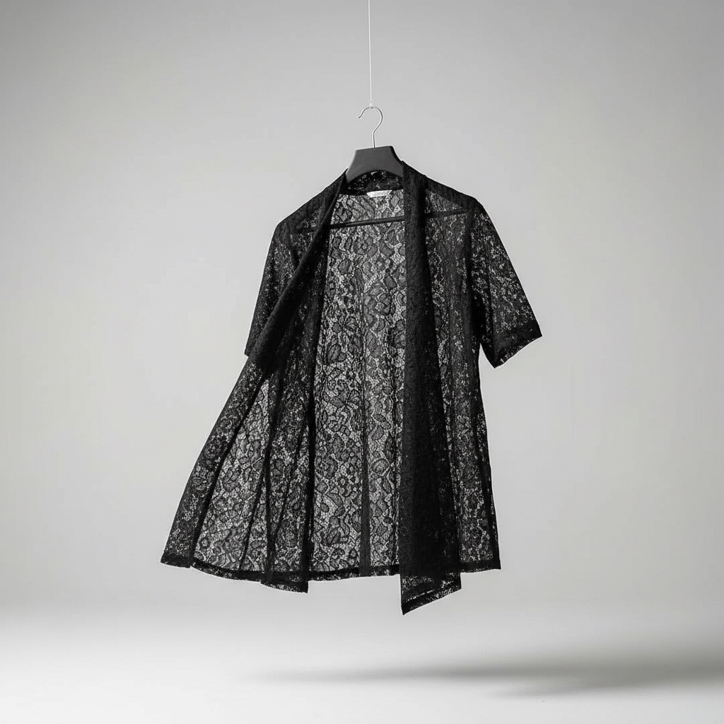 Kinaya abeela Outer Brokat Hitam Wanita – Cardigan Lace Transparan Elegan