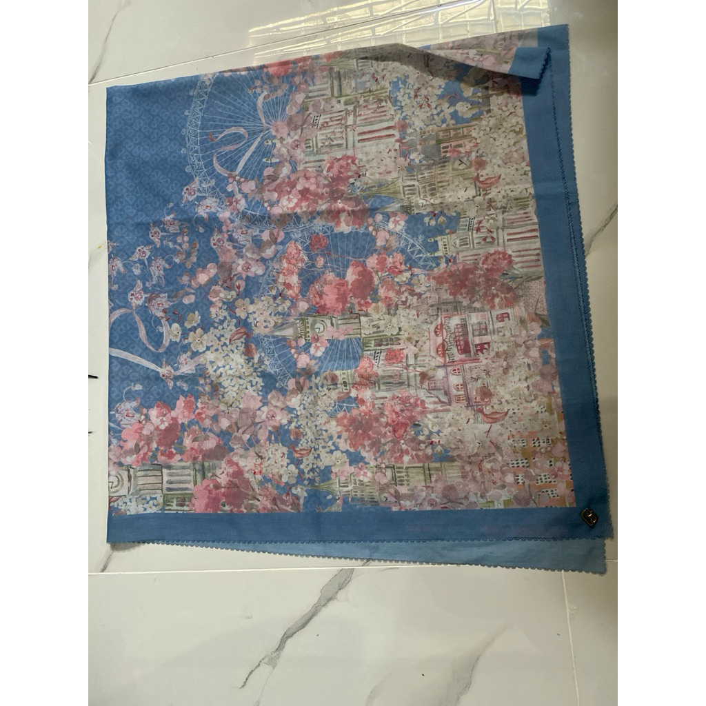 Preloved scarf buttonscarves voal square british lengkap box size reguler