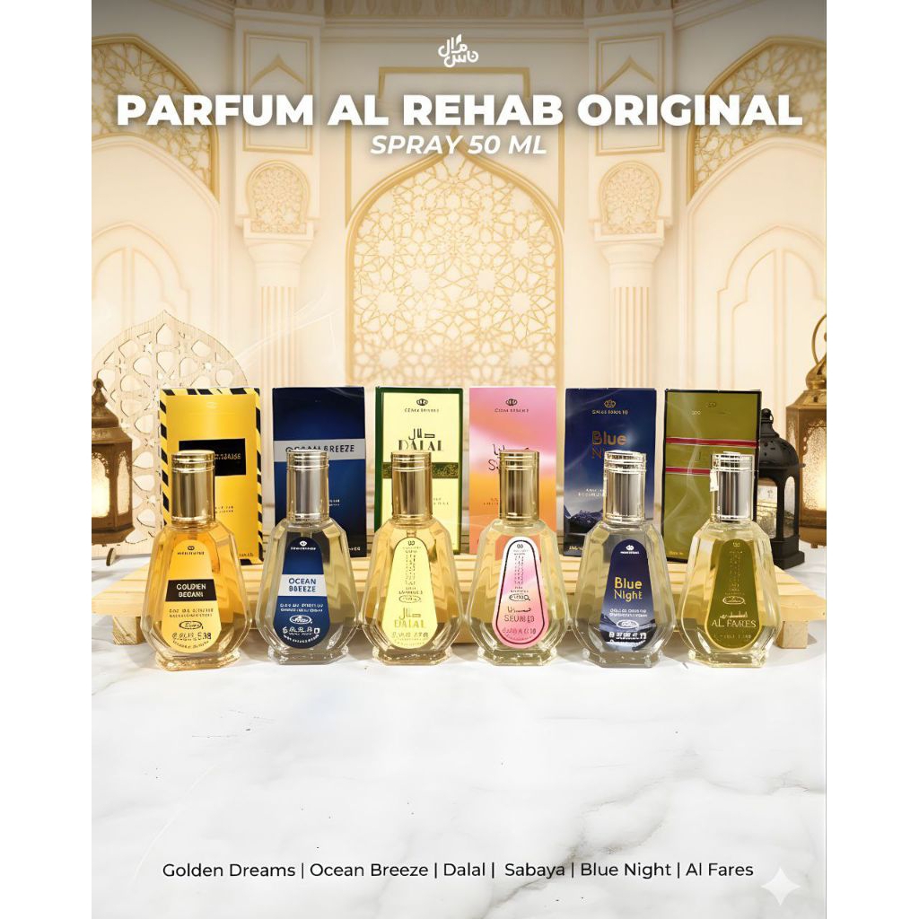 Noor house| parfum al rehab spray 50ml original saudi| parfum al rehab pen spray| parfum al rehab or