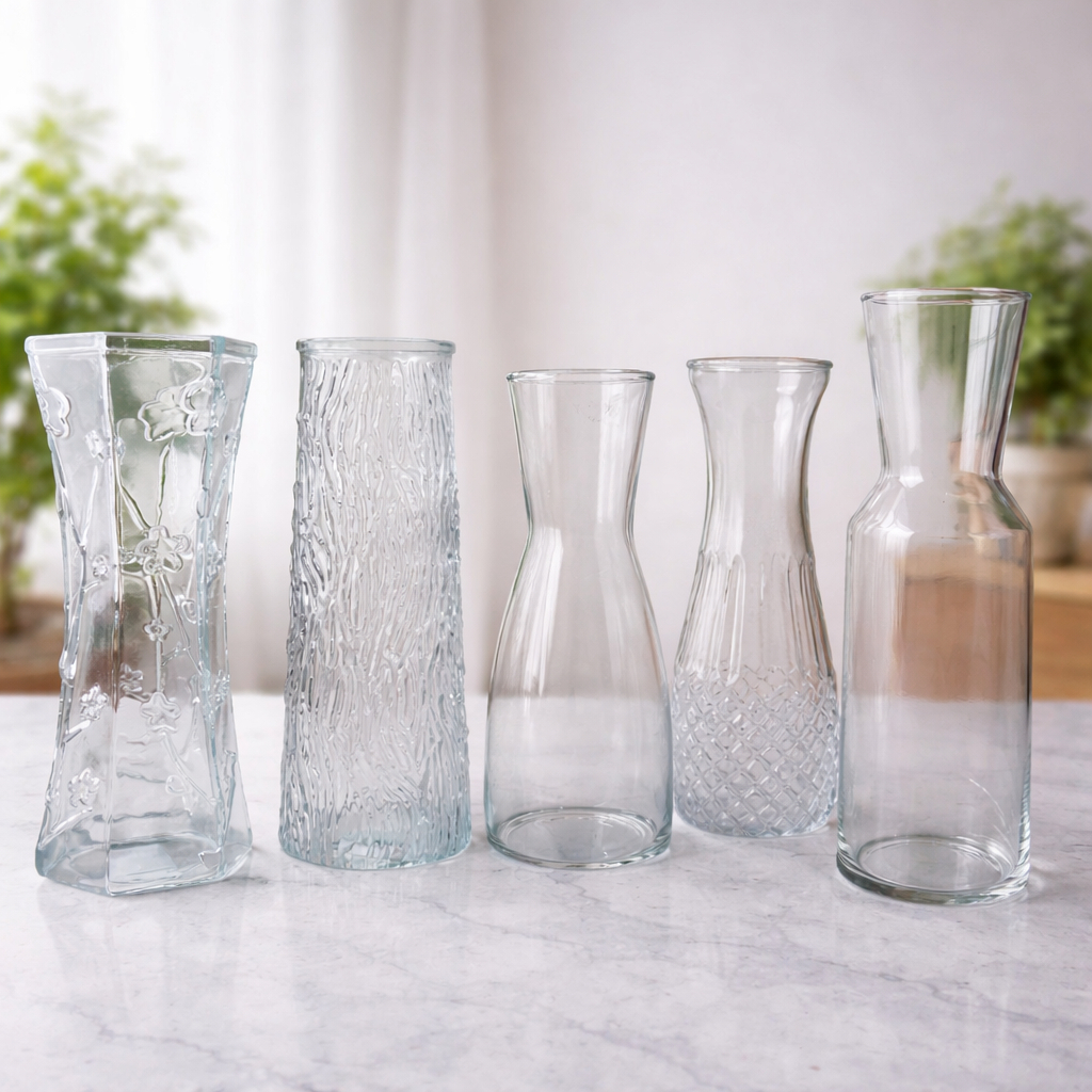 Vas Bunga Tinggi Desain Elegan/ Vas Bunga Ukuran Tinggi Transparan/ Vas Kaca Elegan Ukuran Besar Wed