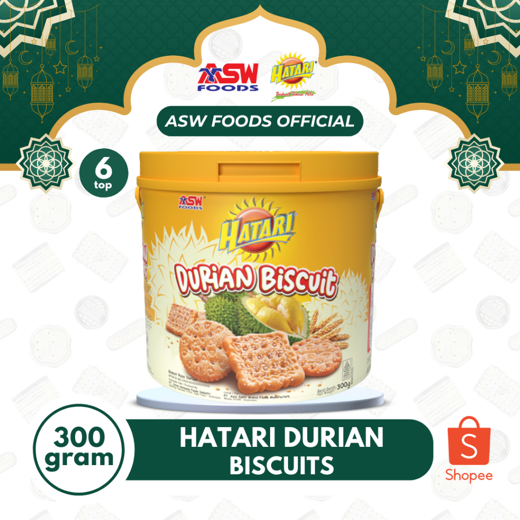 Buy 1 Get 1 - Hatari Assorted Durian Biscuits 300 Gr ( 6 Pcs ) - Karton