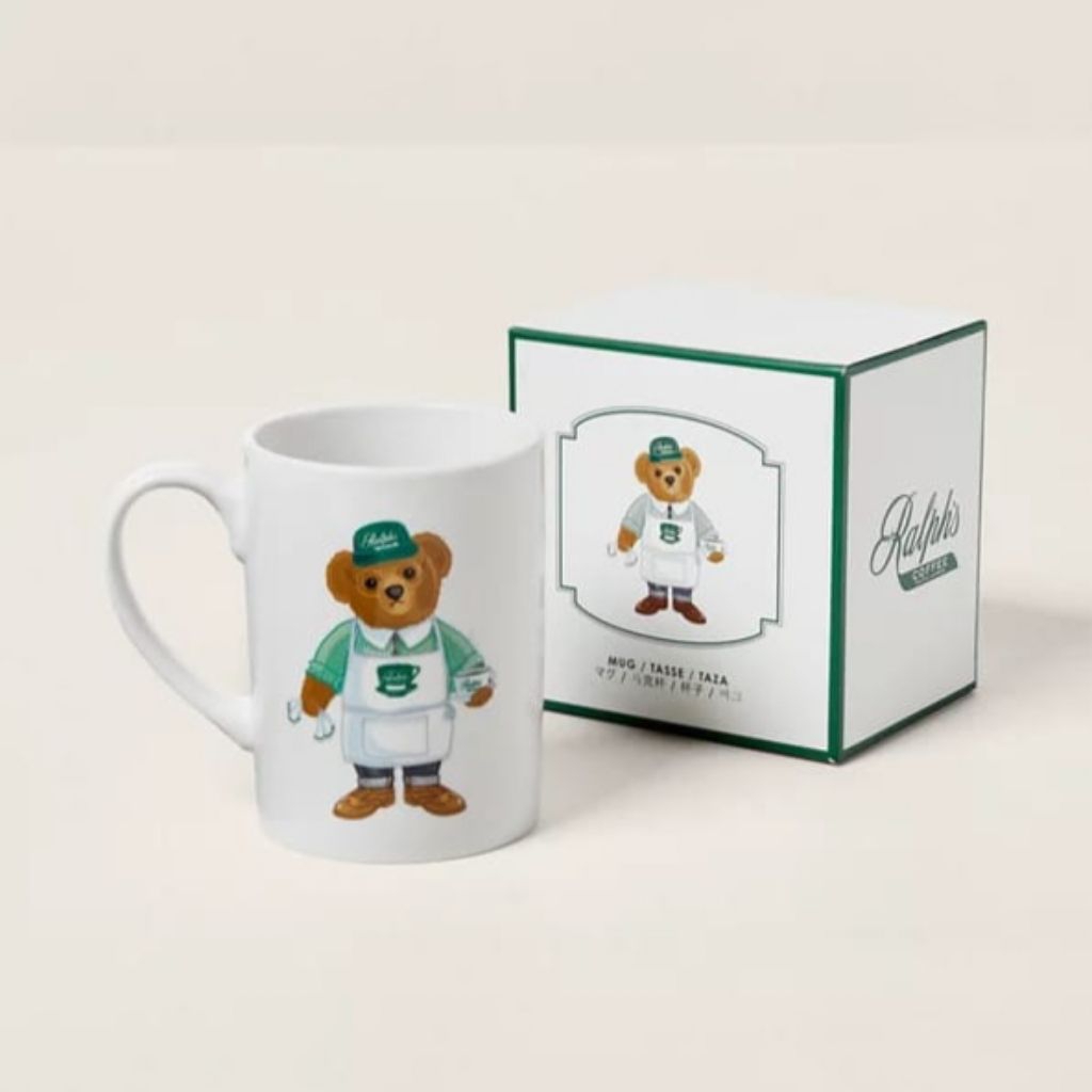 (PO KOREA) RALPH LAUREN COFFEE BARISTA POLO BEAR MUG - ORIGINAL KOREA