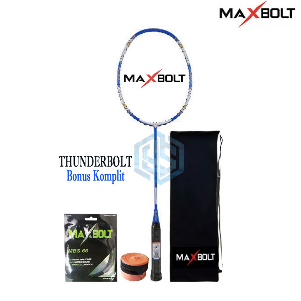 Raket Badminton Maxbolt Thunderbolt Bonus Komplit Maxbolt Thunderbolt