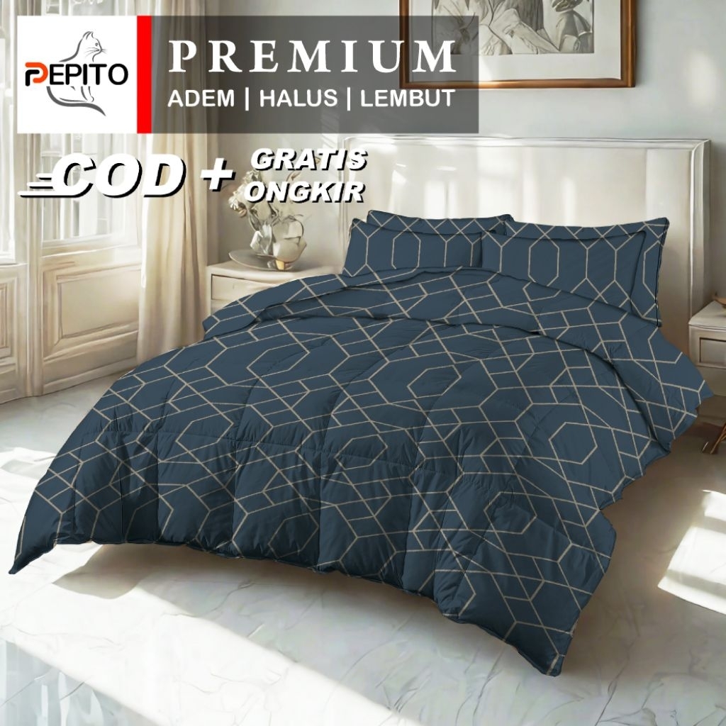 Bedcover Set Motif Tinggi 30 - 140x200 / 160x200 / 180x200 / 200x200 - Pepito