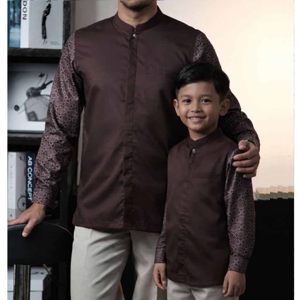 SAVIQ-KEMEJA KOKO AYAH DAN ANAK MAHOGANI