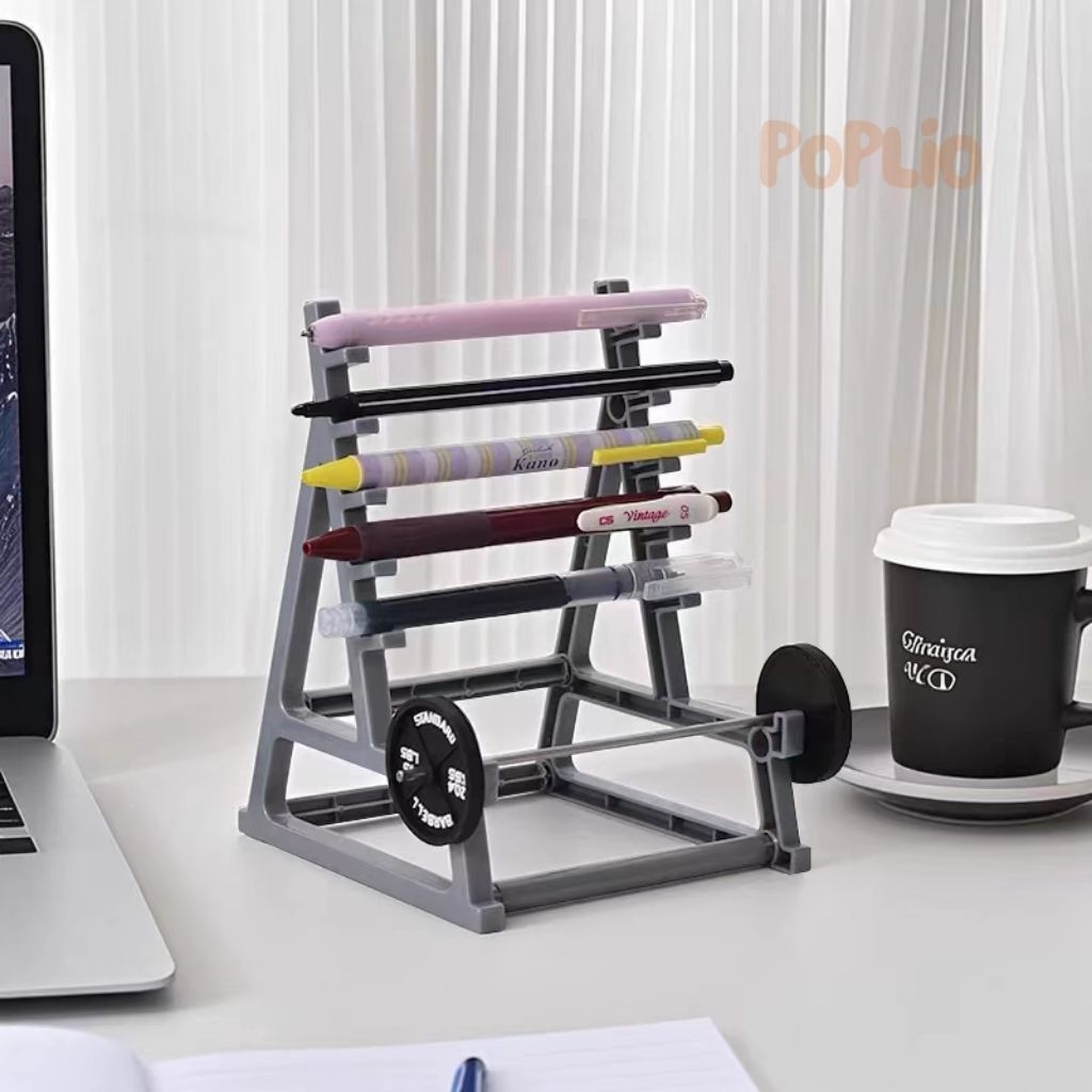 Tempat Pensil Pen Mini Barbell Dekorasi Unik Meja Kantor Belajar Desk Organizer