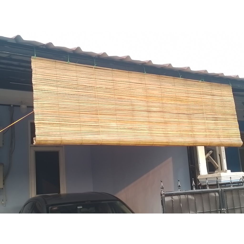 Kerey tirai bambu tahan panas dan hujan dekorasi rumah estetik