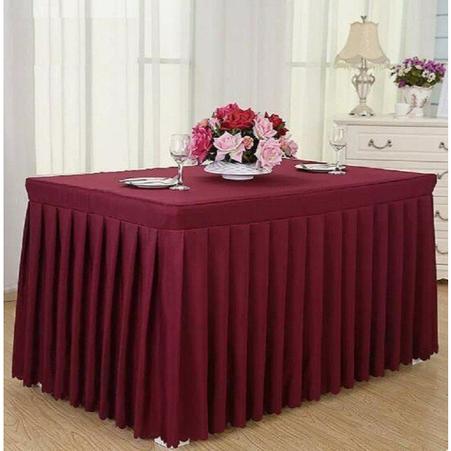 Rok Meja Pesta Sudah Jahit Rempel Bergelombang