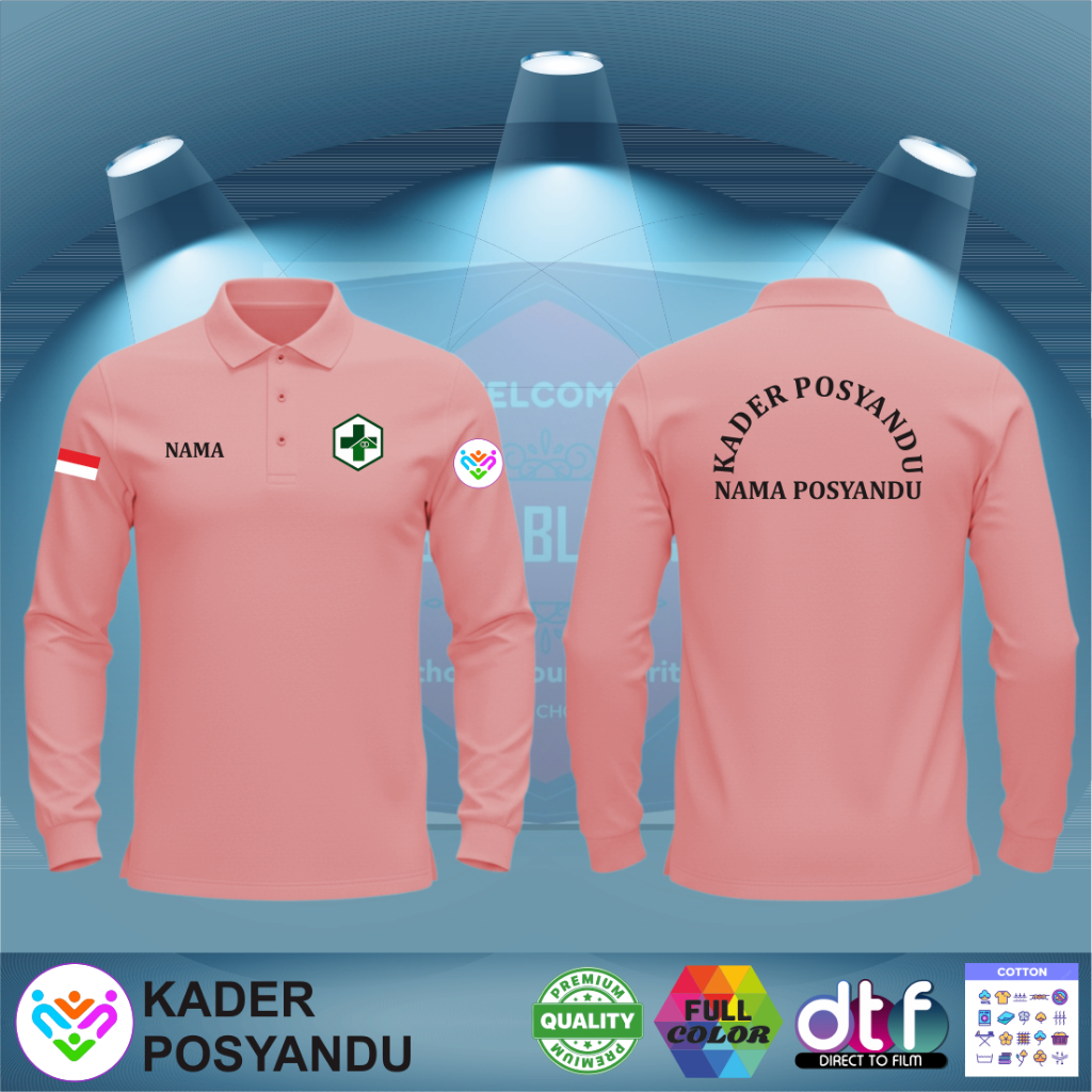BAJU POLO KADER POSYANDU LENGAN PANJANG DAN PENDEK-KAOS KERAH KADER POSYANDU-POLOSHIRT KADERPOSYANDU