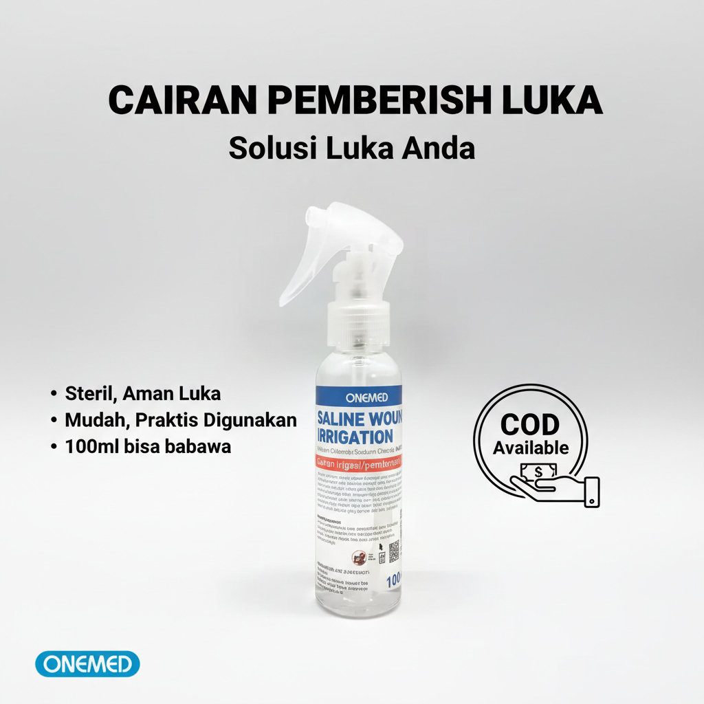 MURAH ONEMED Pembersih luka Saline Wound Irrigation Spray 100 Ml (NaCl 0.9%) cairan pembersih  Luka 
