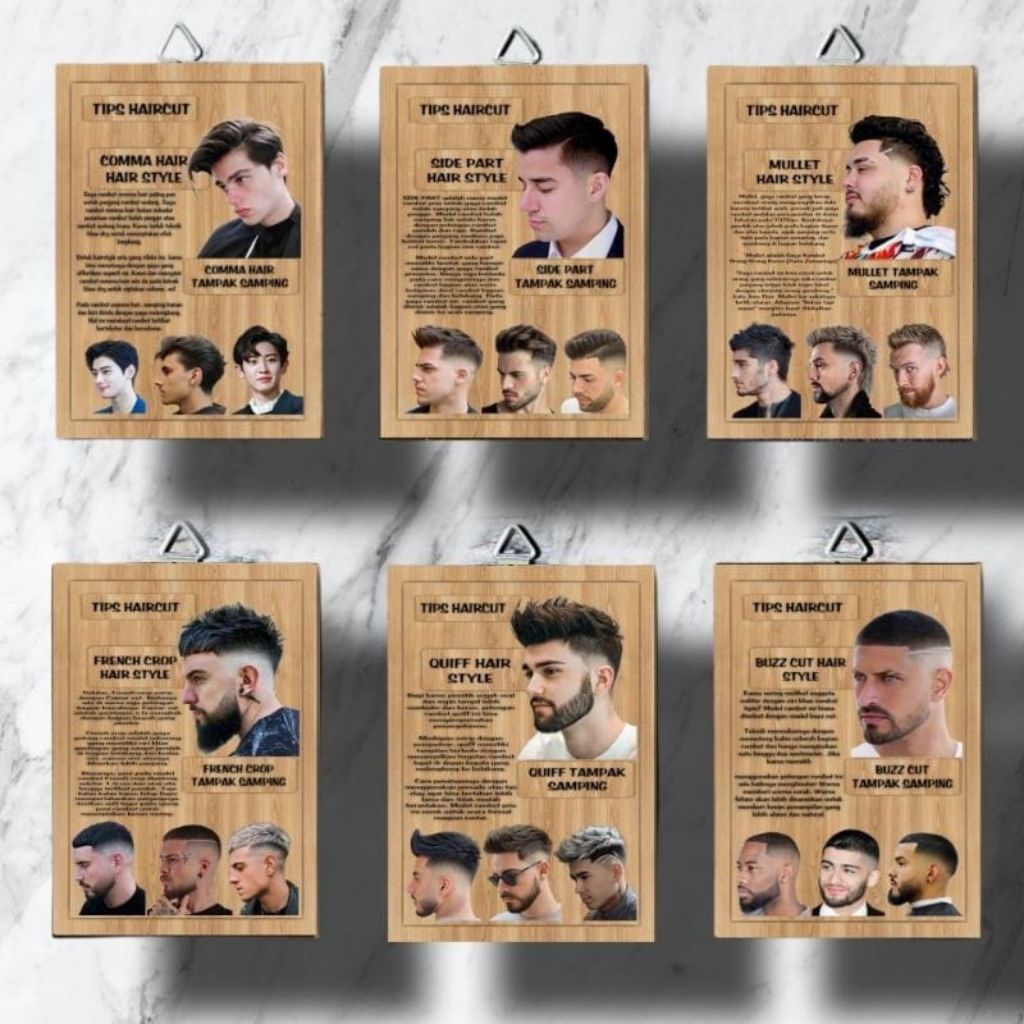 BARBERSHOP POSTER KAYU MDF HIASAN DINDING