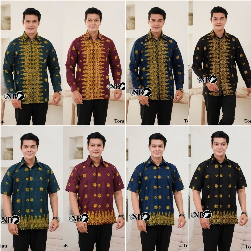 KEMEJA BATIK PRIA LENGAN PANJANG MOTIF TORAJA KEMEJA BATIK MODEREN TERBARU