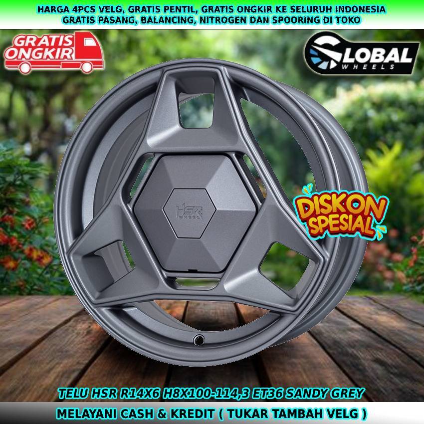 Velg ring14 untuk mobil Brio| Karimun| Wagon R| Swift| Picanto| dll velg hsr telu R14