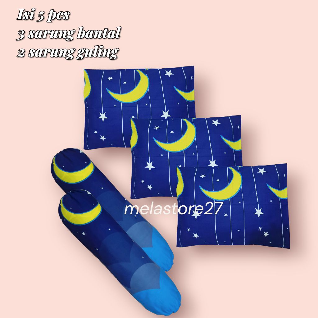 SET SARUNG BANTAL DEWASA ISI 5 PCS 3 SARUNG BANTAL 2 SARUNG GULING MOTIF KARAKTER LENGKAP TERBARU