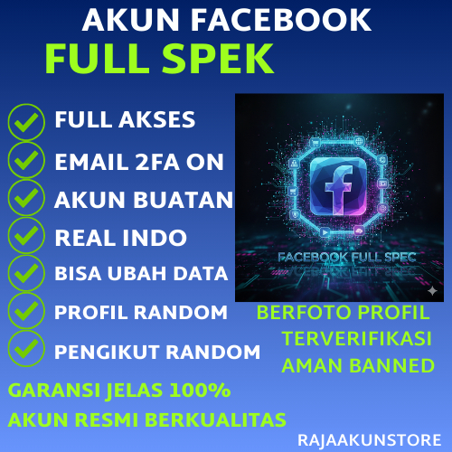 AKUN FACEBOOK 2FA FULL SPEK (umur akun ± 2 bulan)