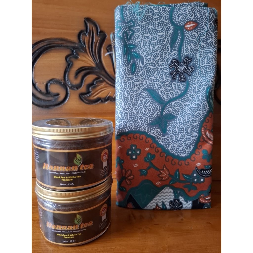 HANNAN TEA , BLACK TEA & WHAIT TEA | BELI 1 GRATIS KAIN BATIK 1 RANDOM | ISI 125 GRAM  BPOM