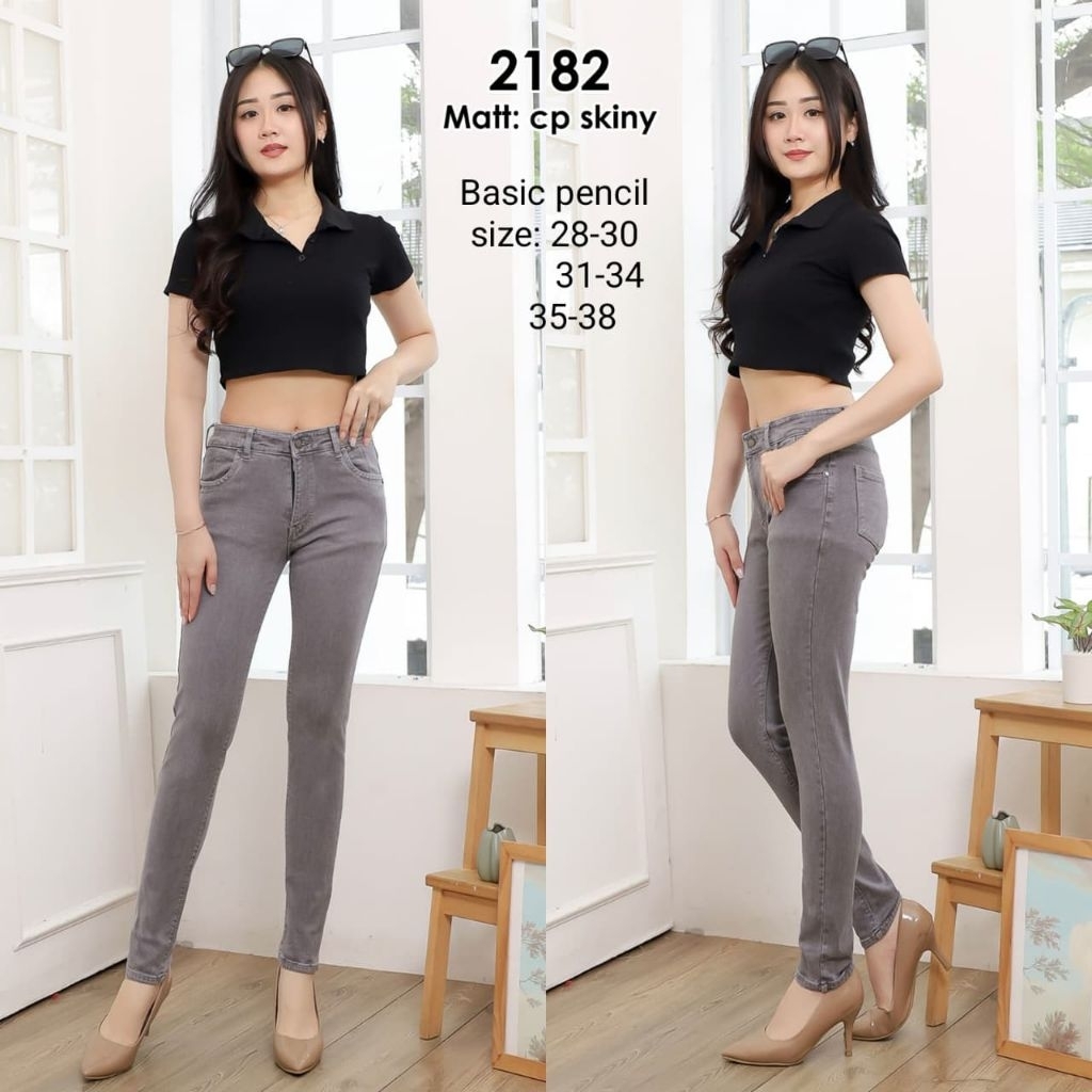 EVODOM Celana jeans panjang wanita Basic Evodom /JMA jeans size 27-30 & 31-34