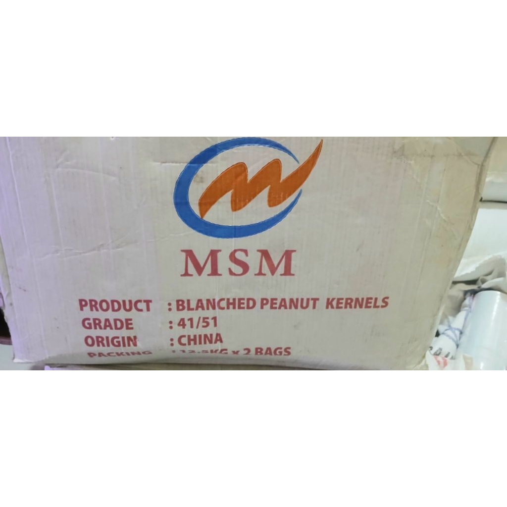 Kacang Tanah Kupas Sedang (41/51) / KACANG KUPAS 1 DUS isi 25KG / Kacang Kupas Mentah