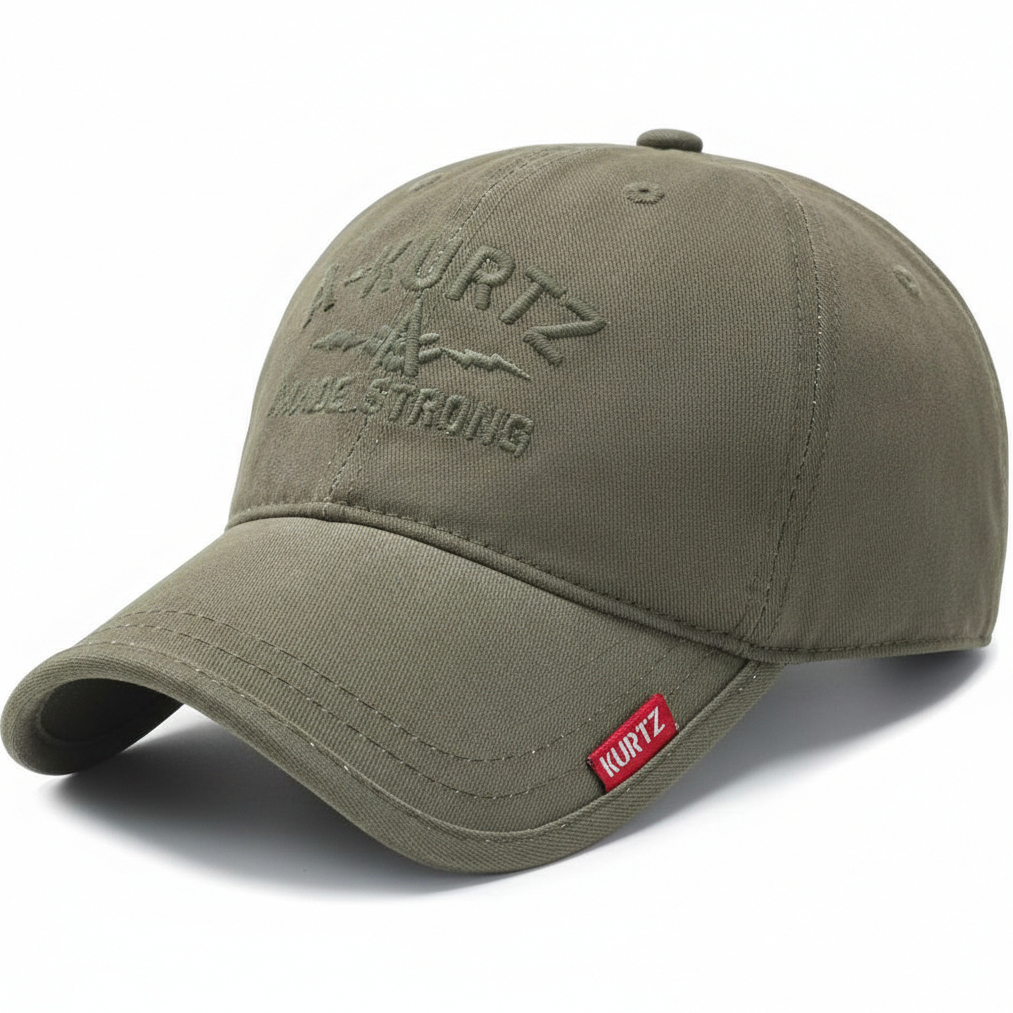 Topi Baseball Distro A-Kurtz Edition Hijau Army - Topi Pria Wanita Casual Bahan Rappel Premium
