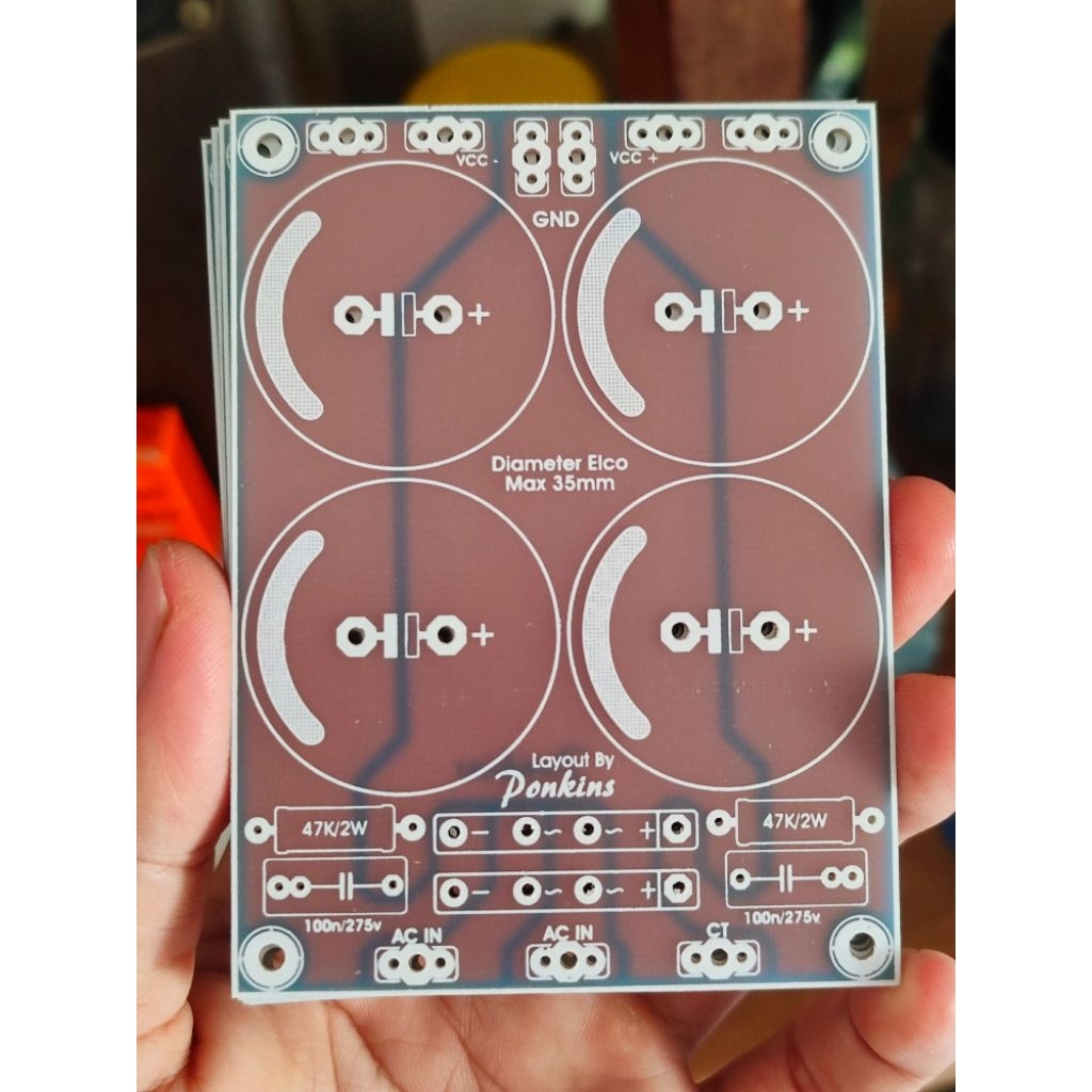 PCB PSU 4 elco fiber fr4