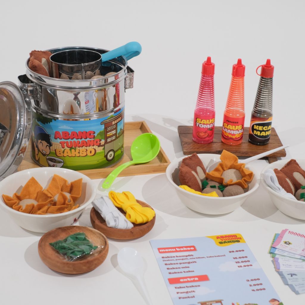 PRETEND PLAY / MAINAN EDUKATIF / MAINAN ABANG TUKANG BAKSO 1 SET LENGKAP