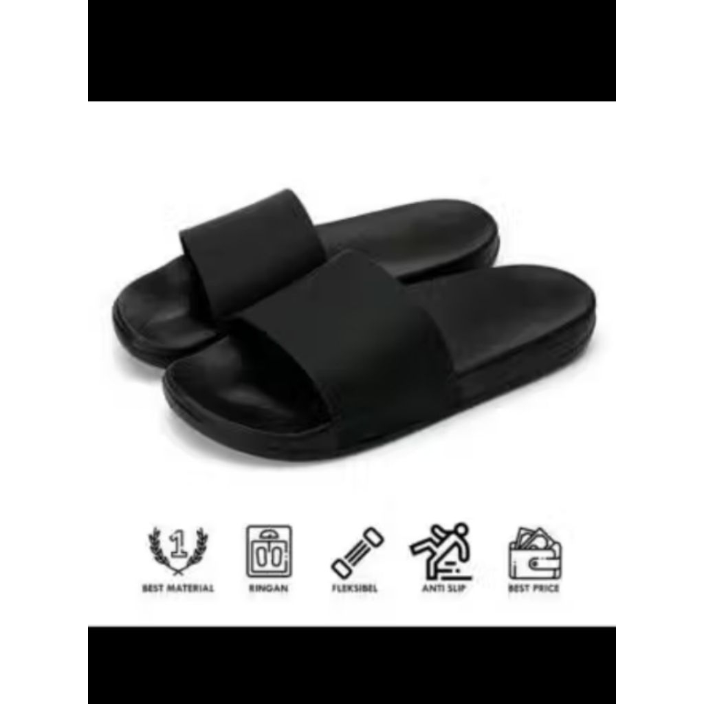 Sandal Slide pria Wanita Sandal Slop Polos Upper Loke Sistem Sandal Selop Eva Anti Slip Ringgan