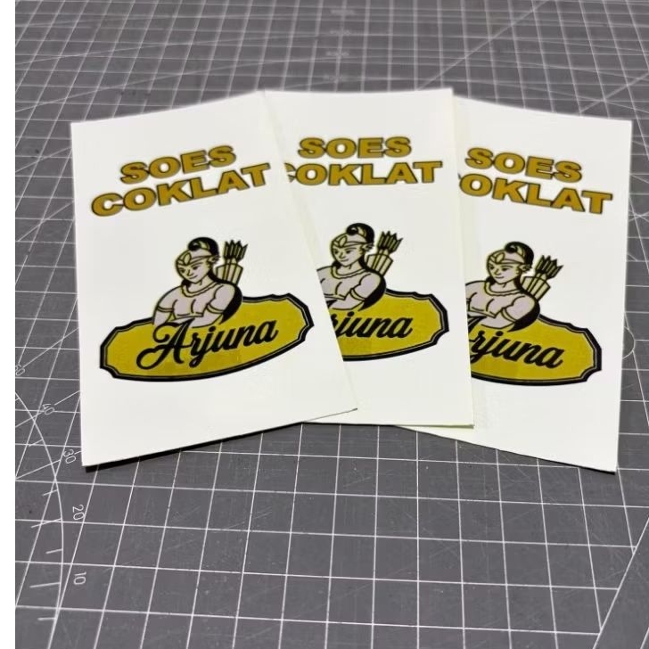 Stiker Label Soes Cokelat Stiker Label Snack makanan ringan