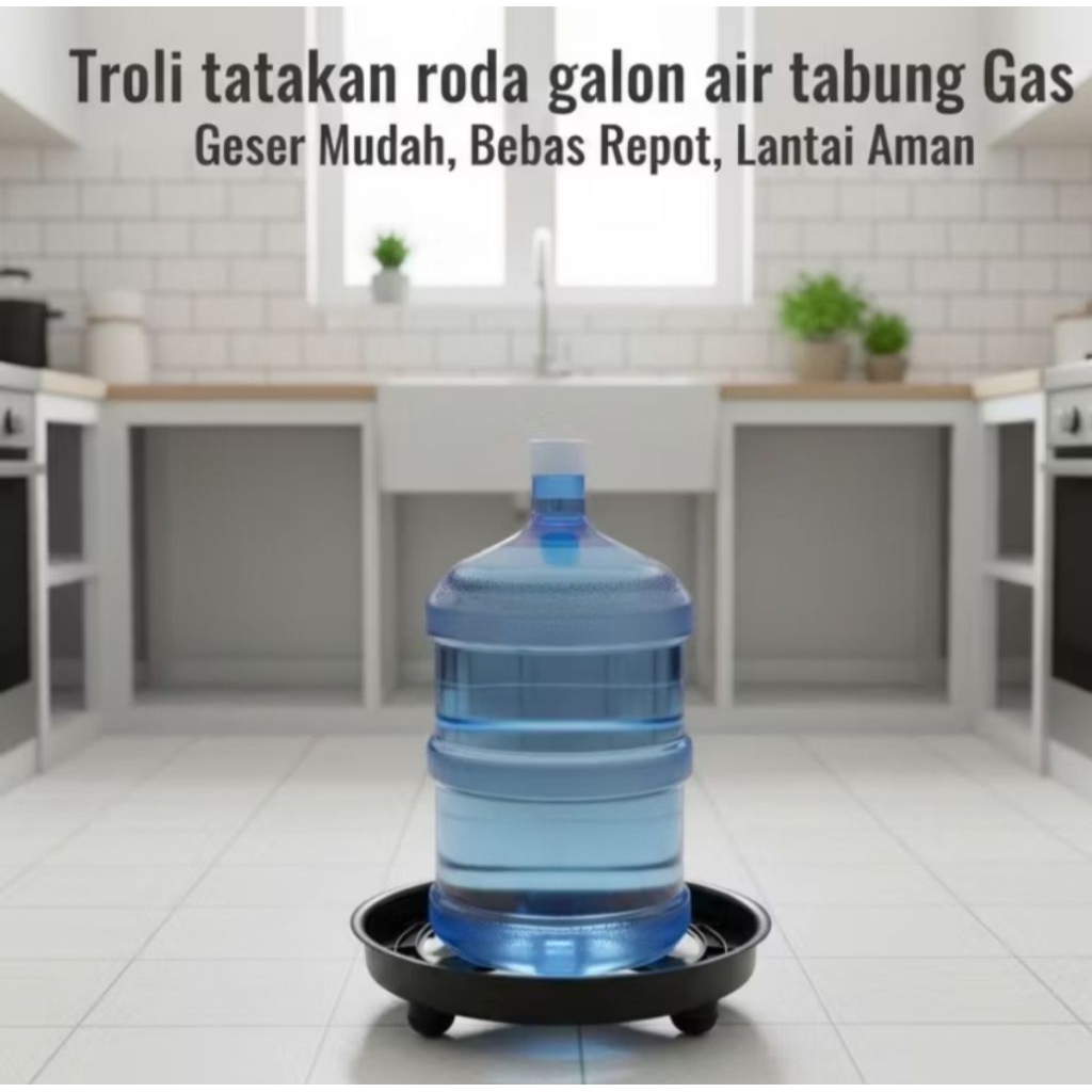 troli roda 4 untuk memindahkan galon,tabung gas dan ember besar mudah di gunakan dan efesien