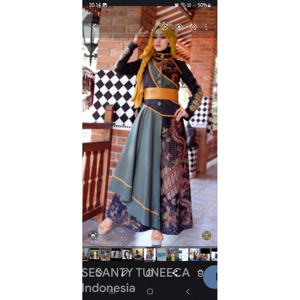 gamis tuneeca batik size l permak m-