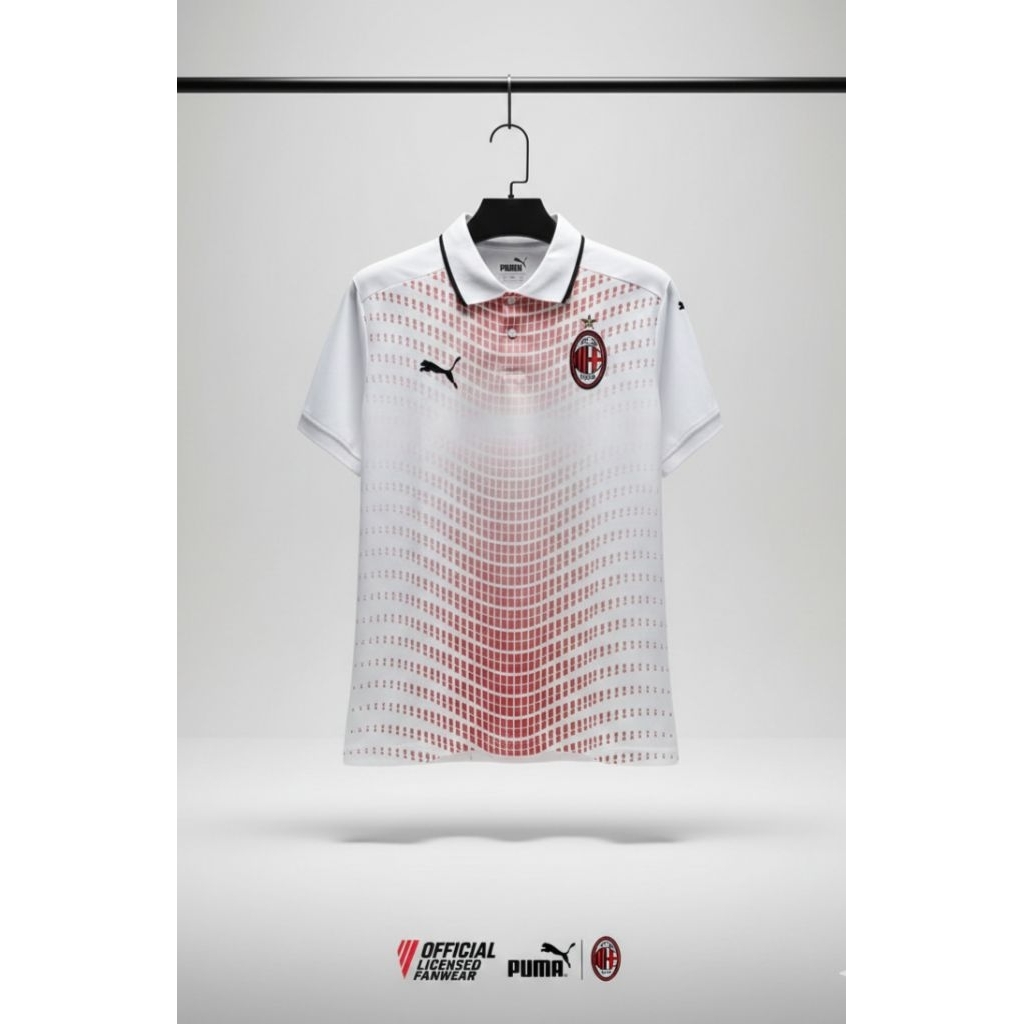 Polo Shirt AC Milan Puma White Red Graphic – Tampil Elegan ala Rossoneri