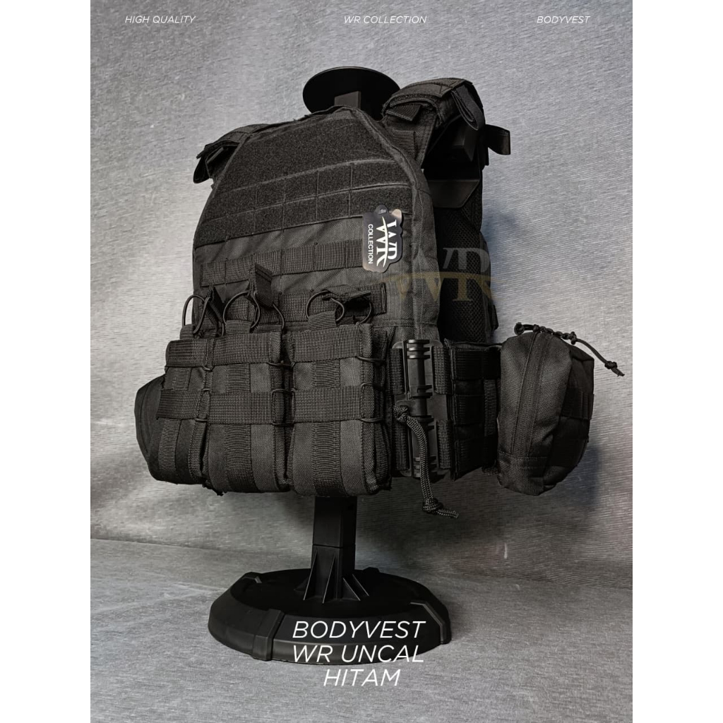 WR Bodyvest Uncal Cordura D600 Waterproof Quick Release Loreng Hitam Hijau