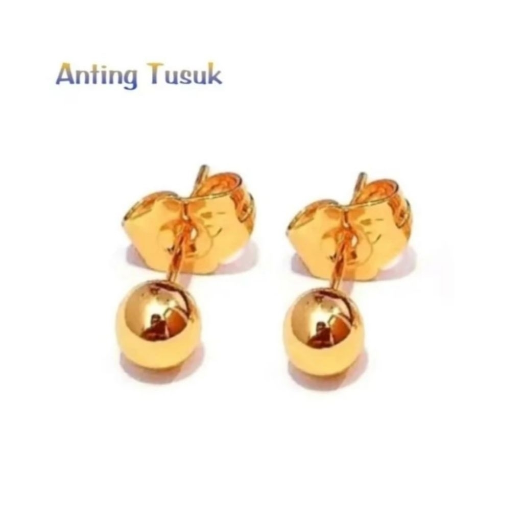 ANTING TUSUK GIWANG ANTING TUSUK WANITA DEWASA BAHAN KOIN LOGAM LAPIS EMAS ELEGAN ANTI KARAT