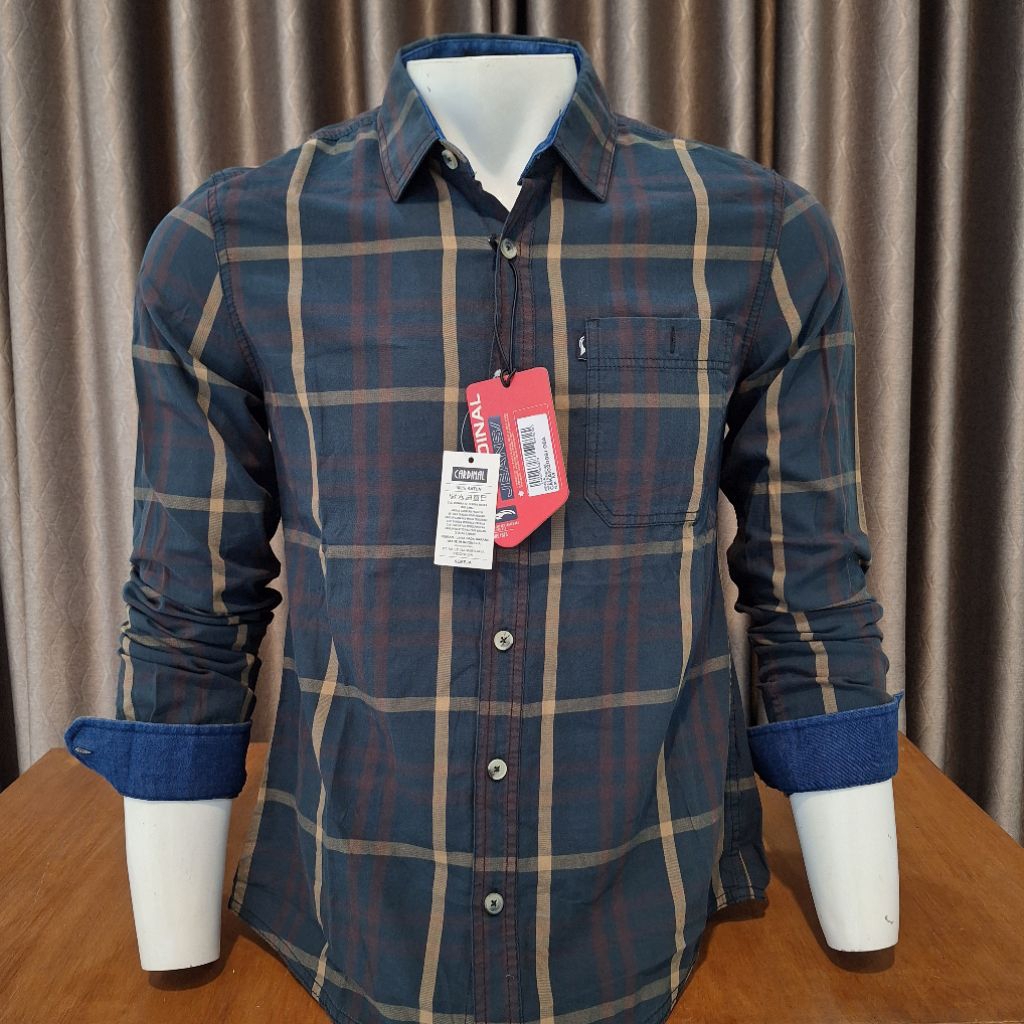 kemeja cardinal jeans pria lengan panjang slimfit  cardinal original