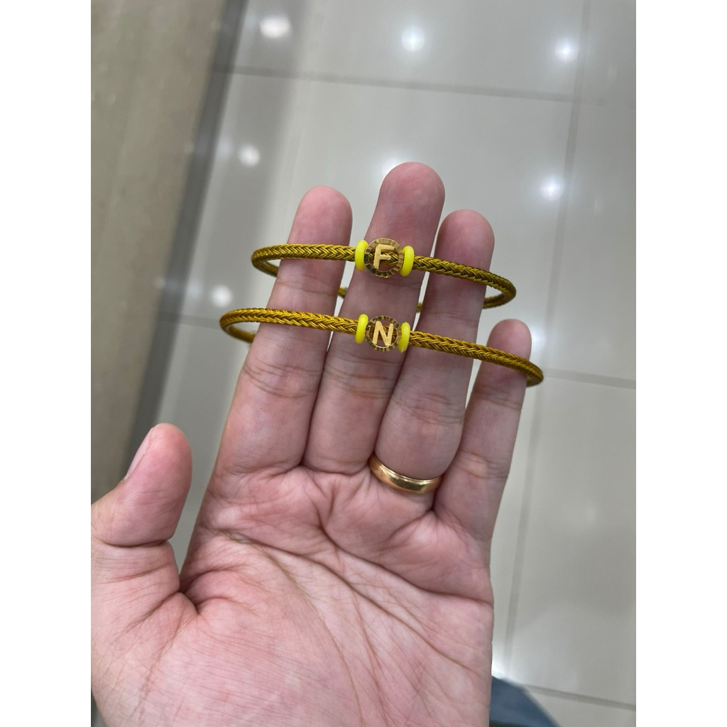 Gelang Emas Asli Inisial ala Pandora couple