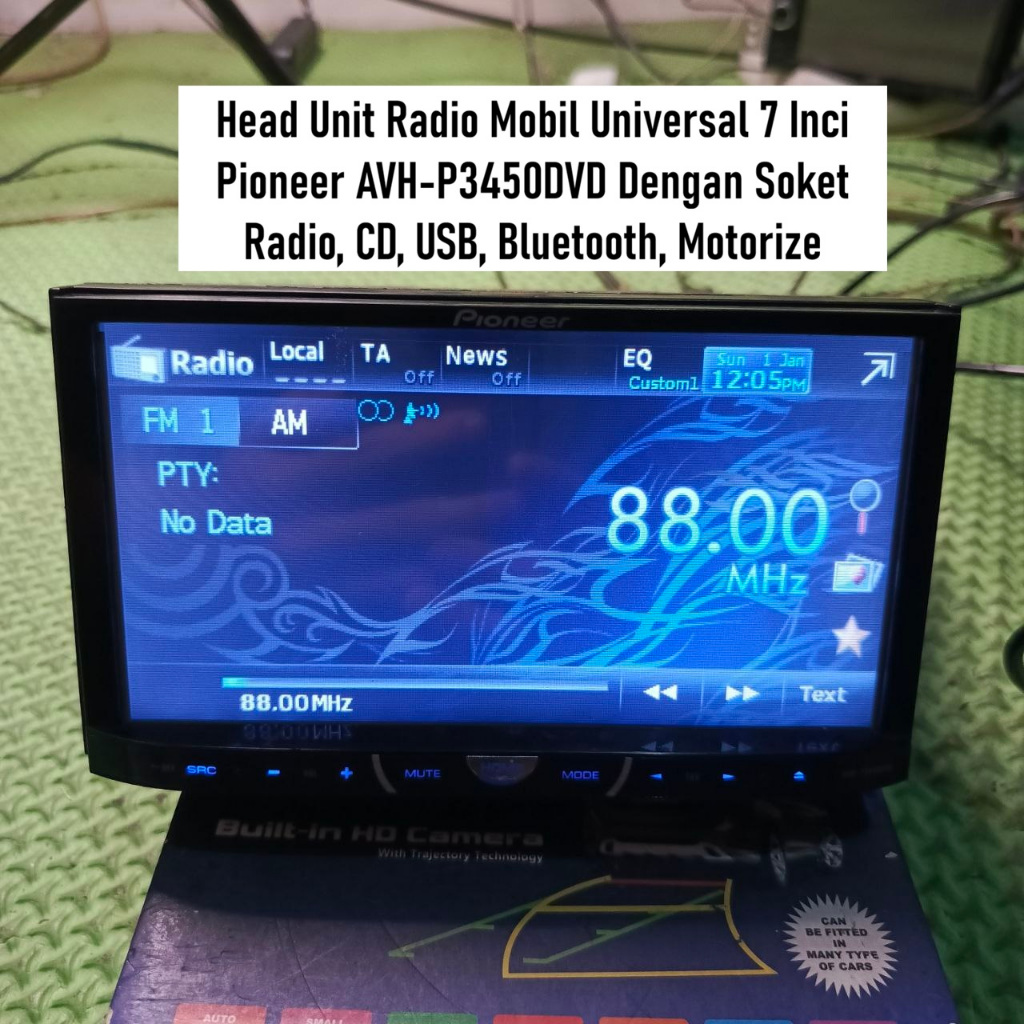 PIONEER Motorize Head Unit Radio Universal Mobil | AVH-P3450DVD | Dengan Soket | Sudah Bluetooth