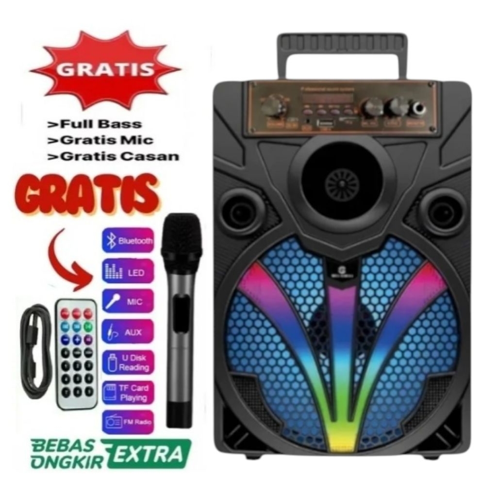Speaker Bluetooth Full Bas KIMISO MKC 7801 8 8 INCH Speaker Nirkabel Bluetooth PortableSpeaker Bluet